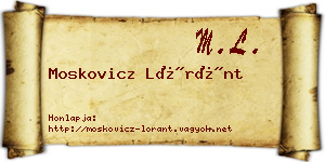 Moskovicz Lóránt névjegykártya